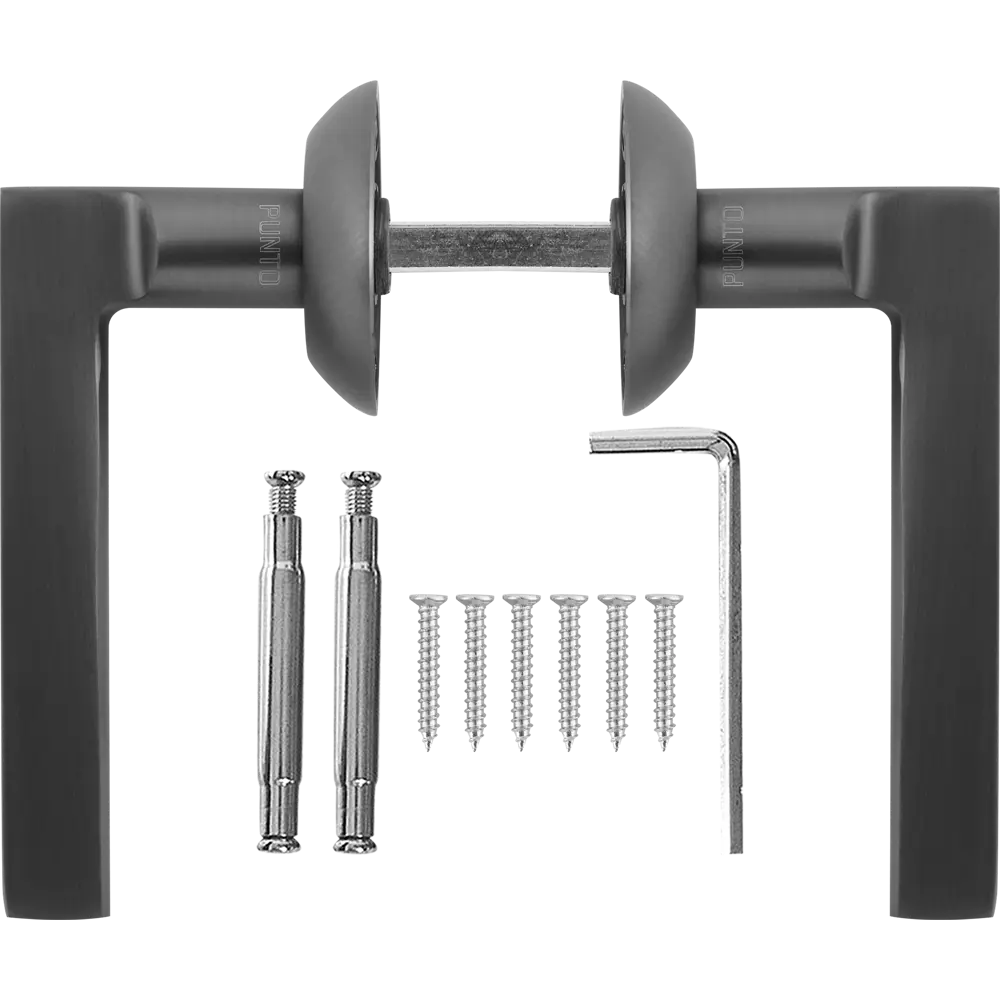 Дверные ручки PUNTO Polo графит для межкомнатных и входных дверей 85203505 STLM-0059863 - Вид №1