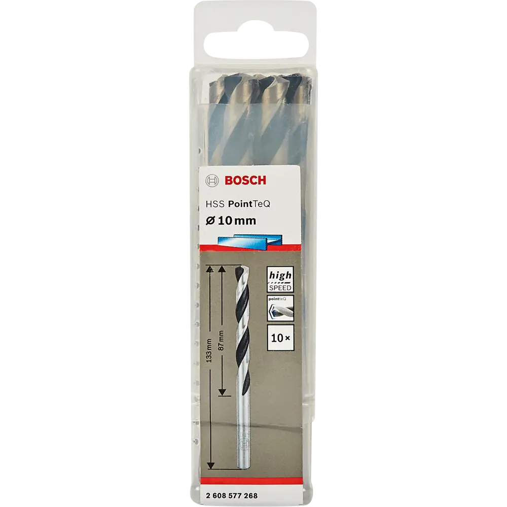 Сверло спиральное по металлу HSS Bosch PointTeQ 2608577268 10х133 мм, 10 шт BOSCH PROFESSIONAL STLM-2109494 - Вид №3