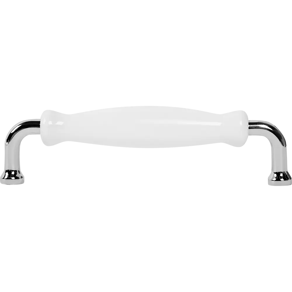 Мебельная ручка-скоба KONSENSA Виви 128 мм белая/хром STLM-2170924 - Вид №1