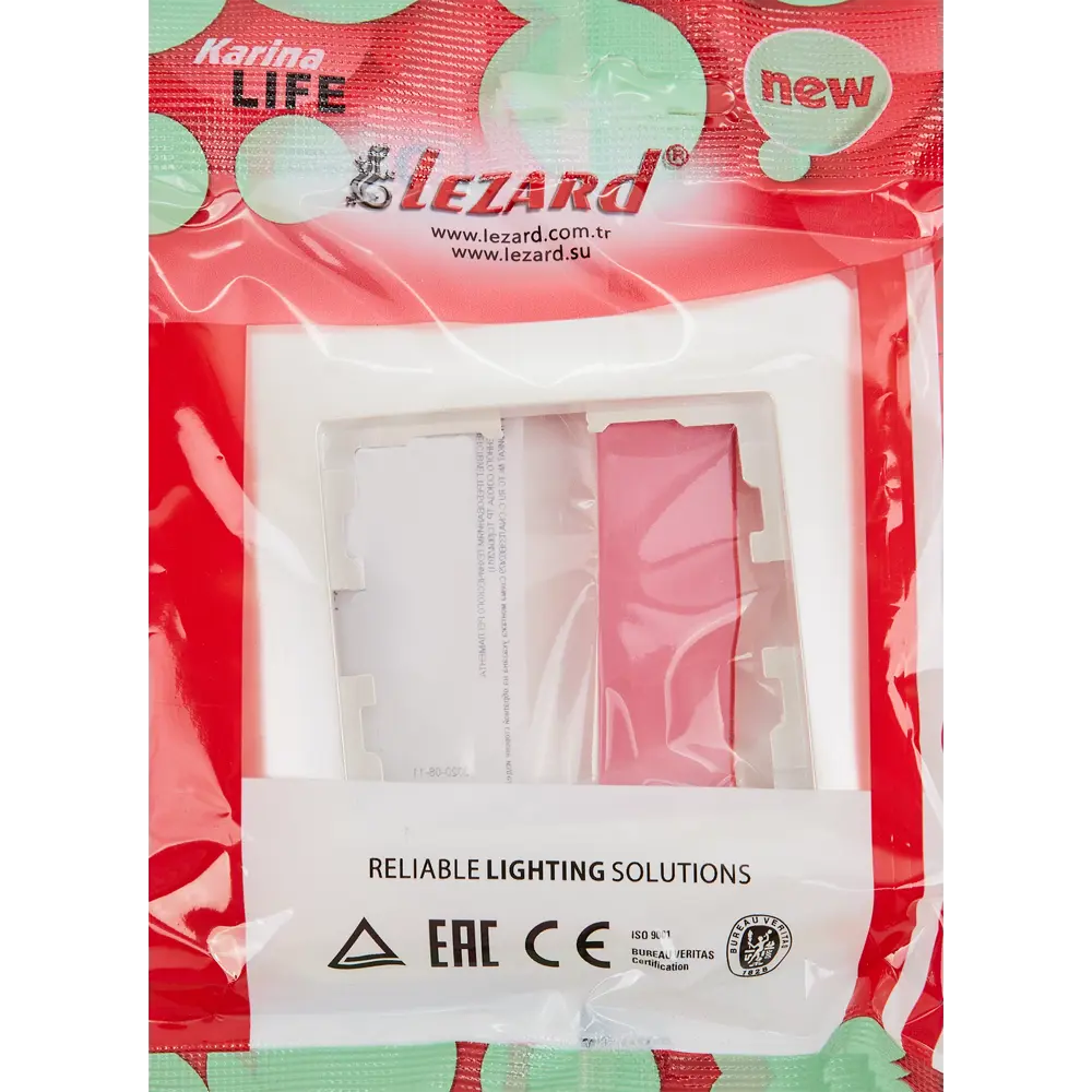Рамка для розеток и выключателей Lezard Karina Life 1 пост горизонтальная цвет жемчужный белый перламутровый STLM-2088434 - Вид №2