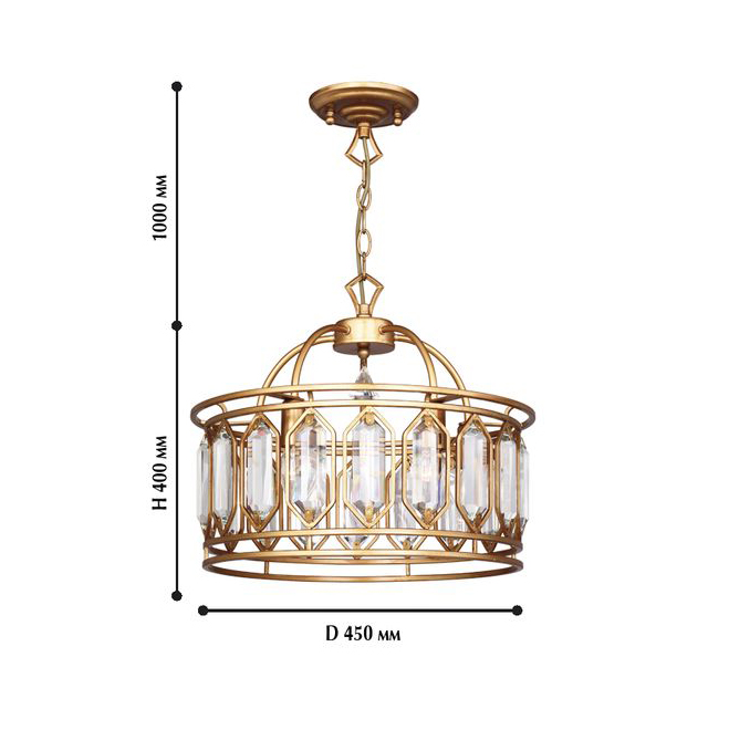 Подвесная люстра Favourite Royalty 2021-5P FAVOURITE ДИЗАЙНЕРСКИЕ, ROYALTY 109237 Золотой  - Вид №1