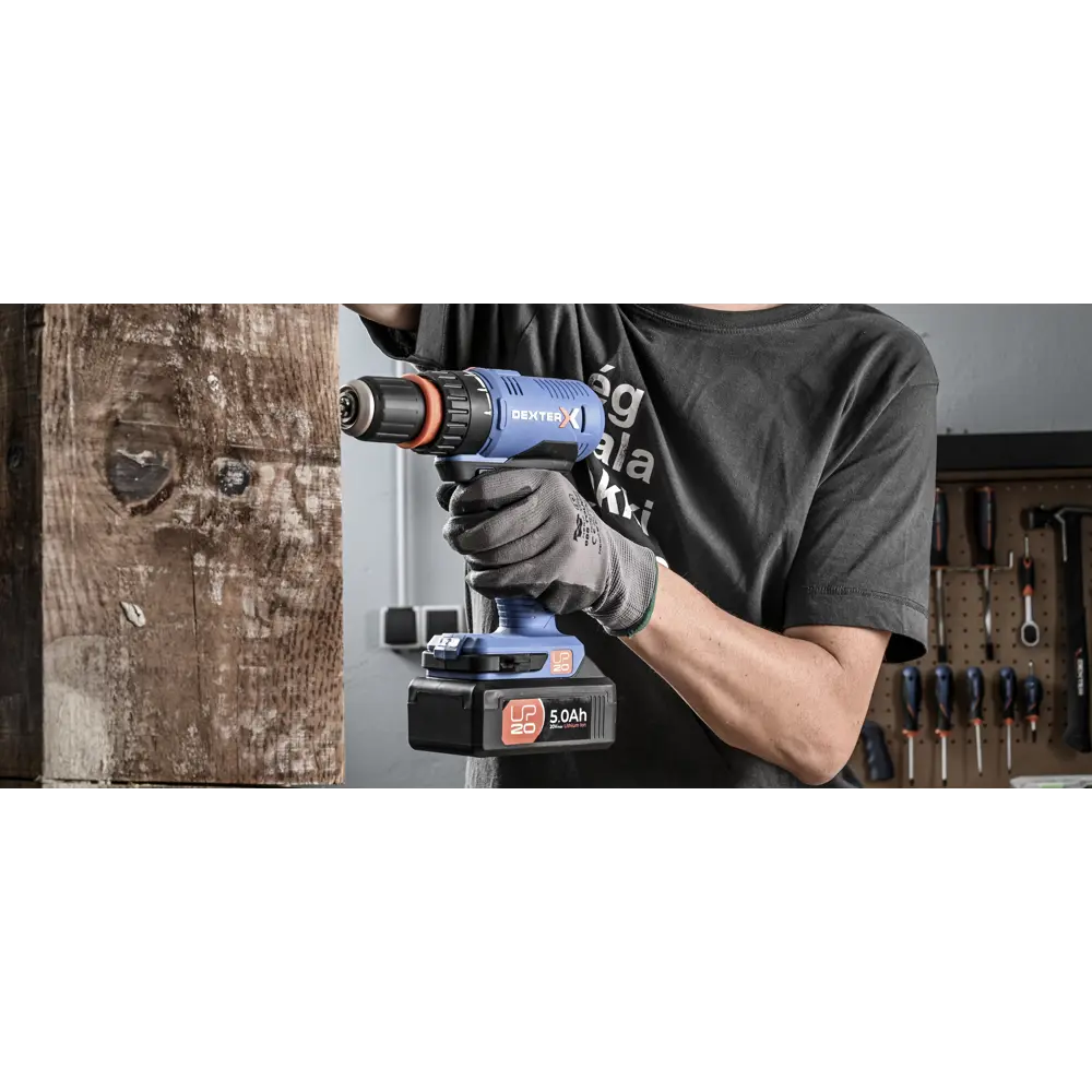 Дрель аккумуляторная Dexter 20VSD2-35RCA.1A, 20 В Li-ion 2.5 Ач STLM-2114127 - Вид №15