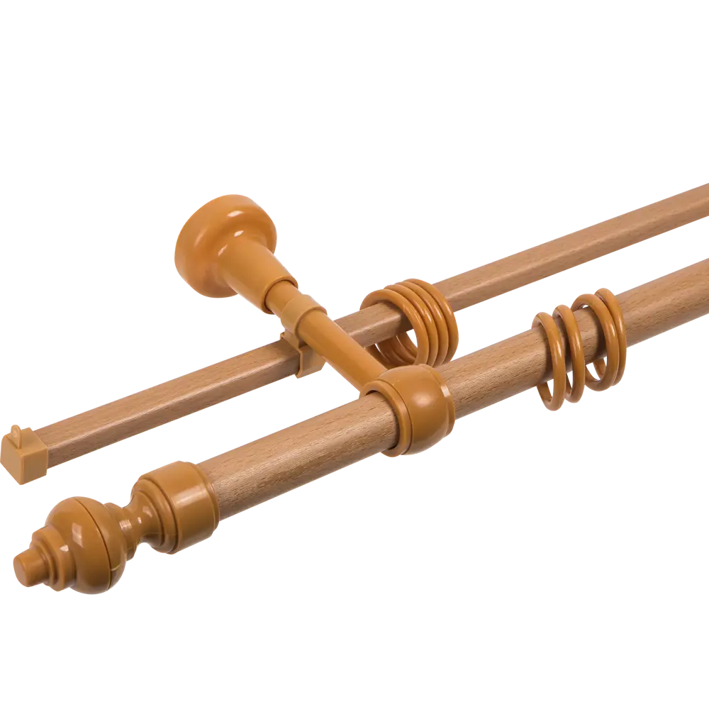 Карниз двухрядный 160 см металл/пластик цвет бук РУССКИЕ КАРНИЗЫ Стандарт STLM-2155221