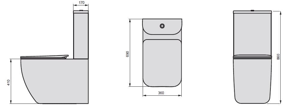 Керамический цельный туалет GSG Ceramic Design ARCH-00149437 - Вид №2