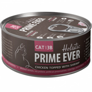 ПР0047933 Корм для кошек 3B Цыпленок с креветками в желе конс. 80г Prime Ever