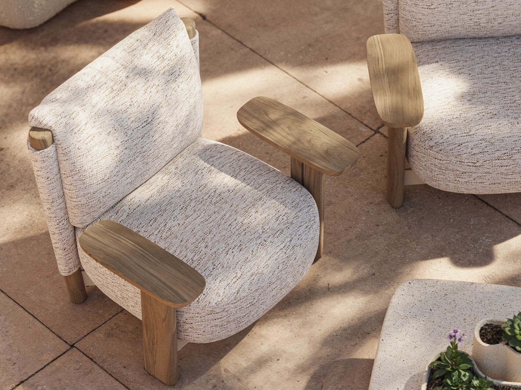 Тканевое садовое кресло с подлокотниками Vondom Milos ARCH-00031599 - Вид №2