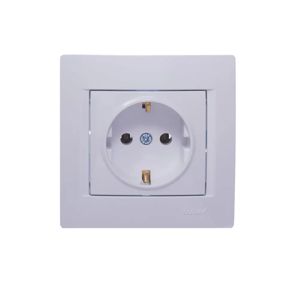 Розетка Lezard Karina с заземлением цвет белый STLM-2125597 - Вид №8