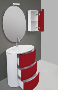 Alona-70/белый глянец Taberner, Alona 70 см: зеркало, светильник, тумба, раковина из минер. литья, цвет белый глянец