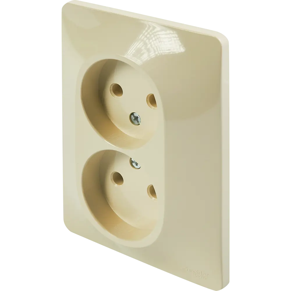 Schneider Electric Glossa — двойная встраиваемая розетка бежевая 86710171 STLM-0070790 - Вид №1