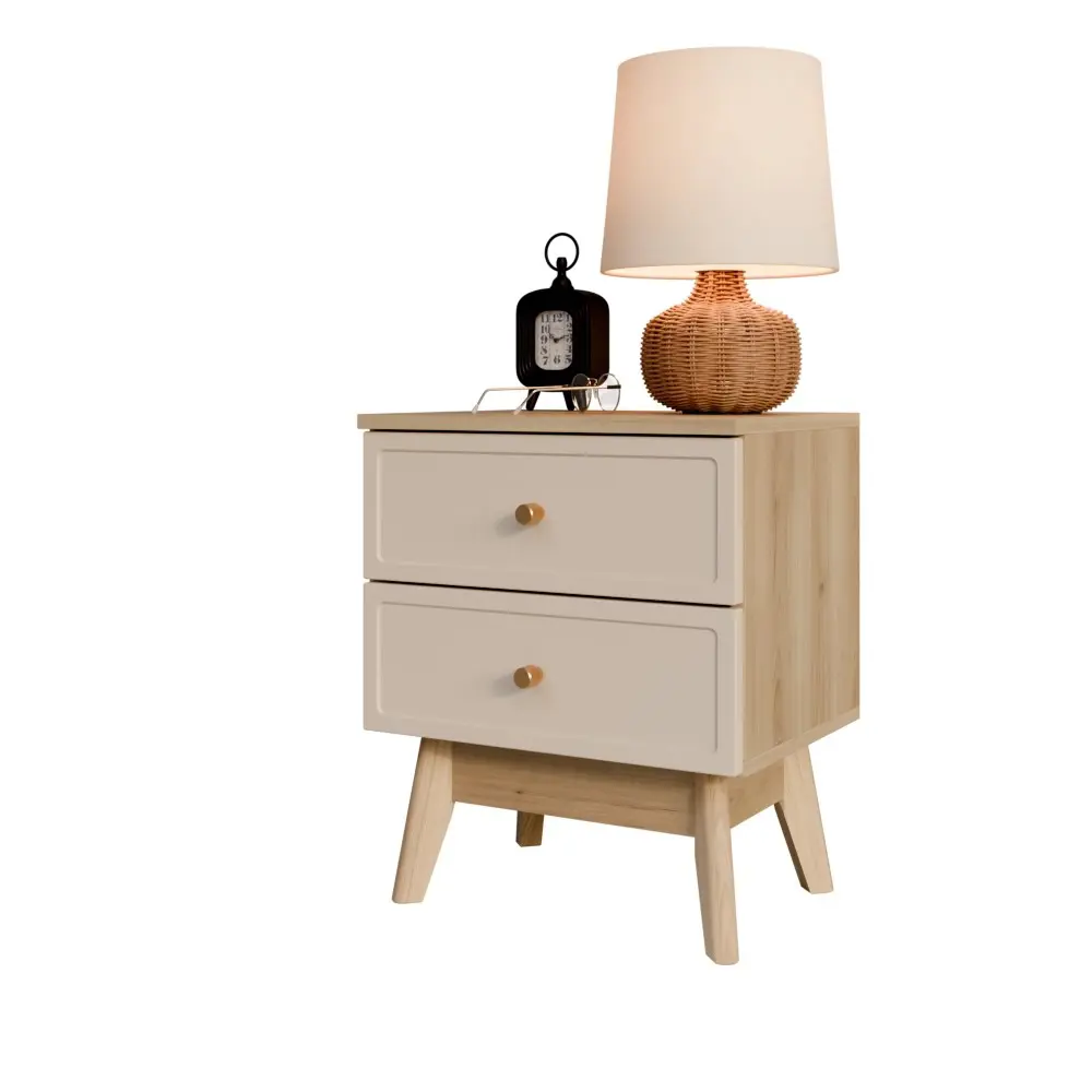 Тумба прикроватная 2 ящика KONSENSA Лион Амьен 45x54x35 см ЛДСП цвет бежевый STLM-2111655 - Вид №8