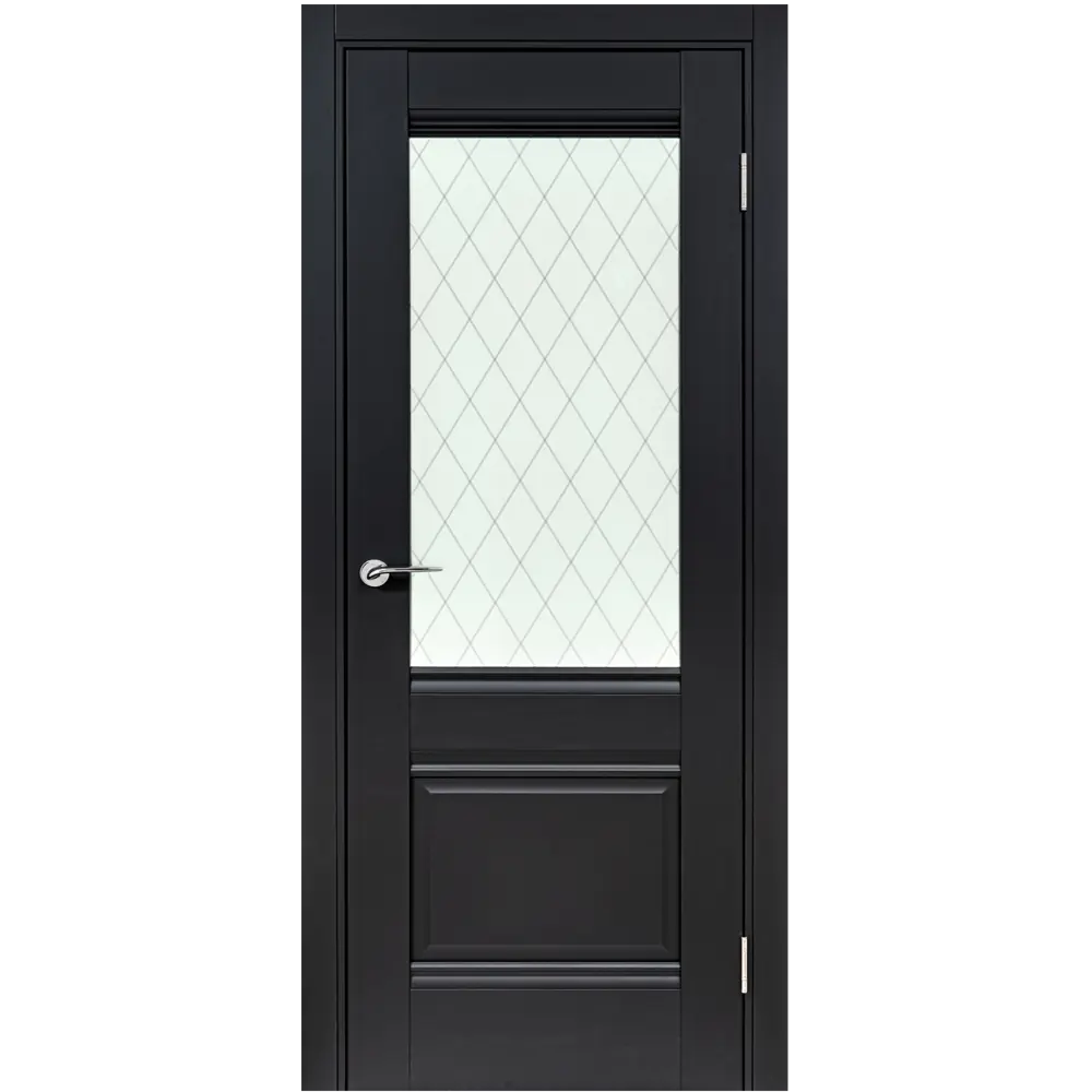 Комплект двери Классико-43 со стеклом 70x200 см Hardflex черный с добором 150 мм PORTIKA STLM-2127610