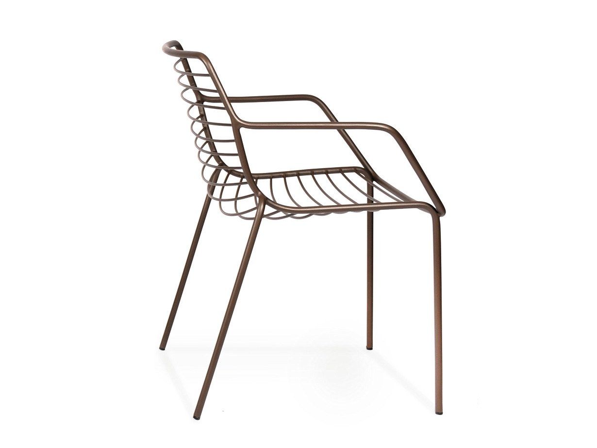 Штабелируемый стул из нержавеющей стали с подлокотниками FISCHER MÖBEL Claris ARCH-00046691 - Вид №4