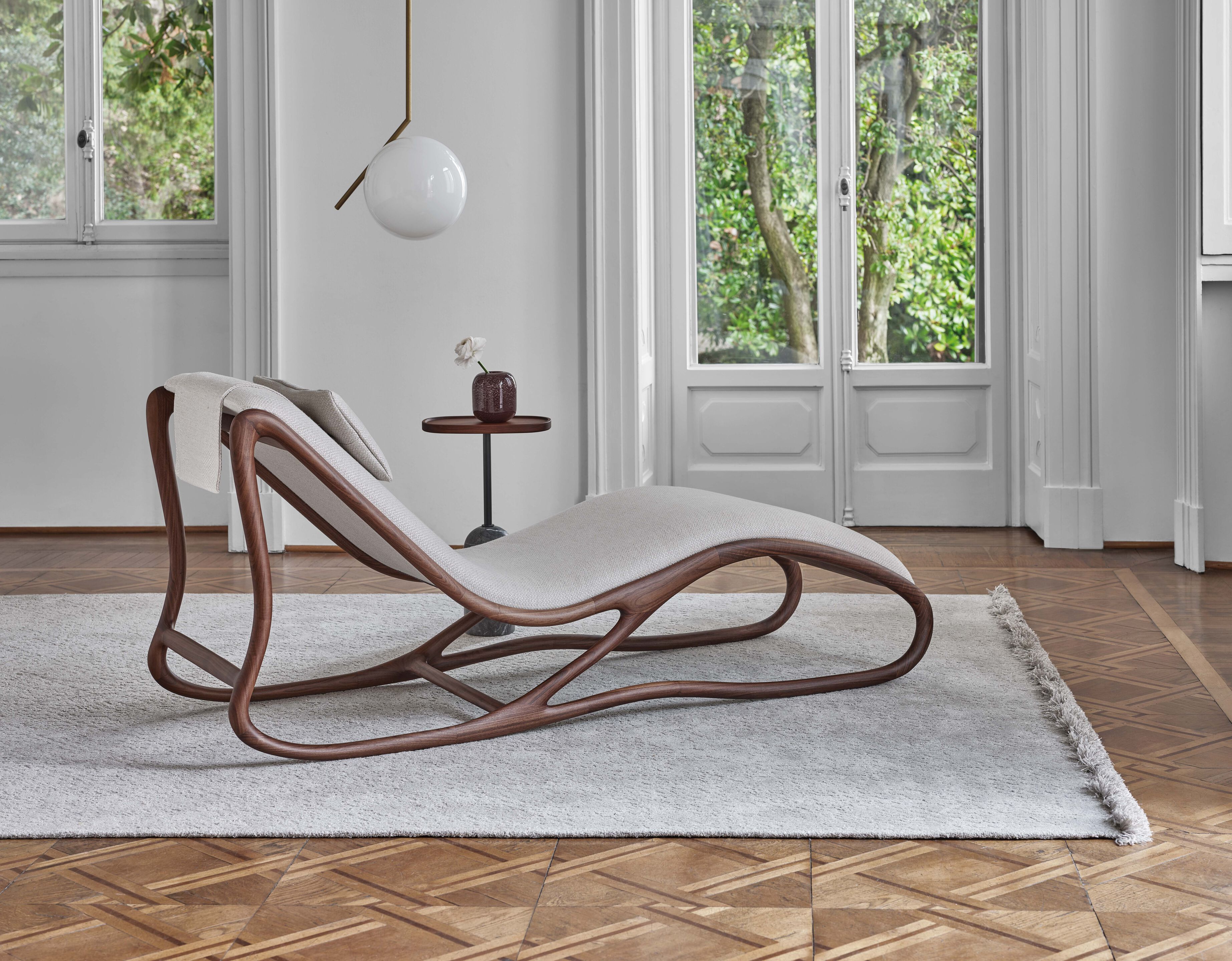 Съемный шезлонг из массива грецкого ореха и ткани Porada двадцать четыре ARCH-00153124 - Вид №1