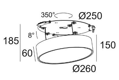 Утопленный регулируемый светодиодный потолочный светильник Deltalight Supernova XS ARCH-00029376 - Вид №10