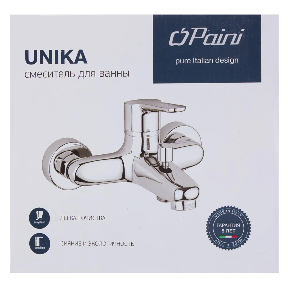 Смеситель для ванны Paini Unika однорычажный цвет хром STLM-2212560 - Вид №1