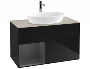 Villeroy&Boch Тумба под раковину Прямоугольная версия FA13HGPH Finion Glossy Black Lacquer