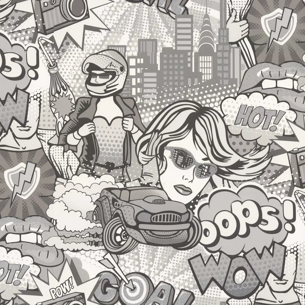 Обои флизелиновые Артекс Поп Арт серые 1.06 м 10700-02 STLM-2158297 - Вид №1