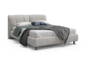 Двуспальная кровать-контейнер с мягким изголовьем