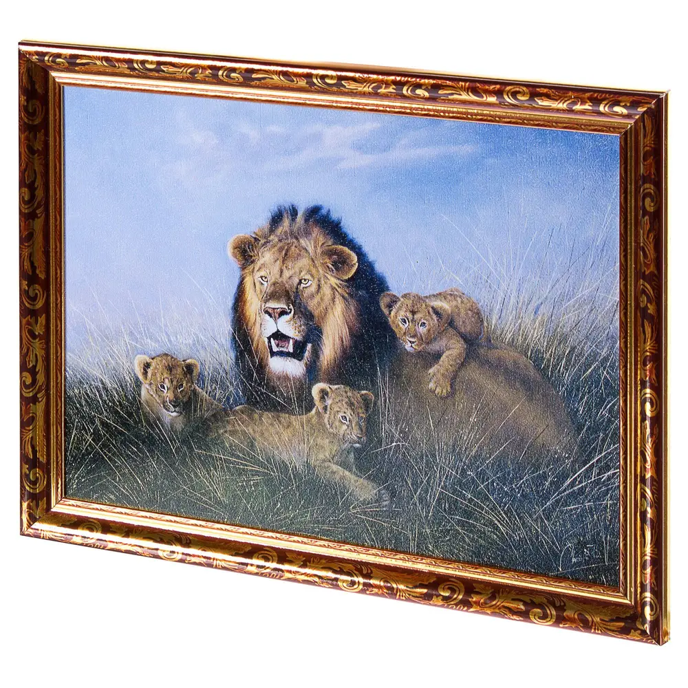 Постер в раме 30х40 см «Лев с львятами» Santreyd STLM-2072865 - Вид №1