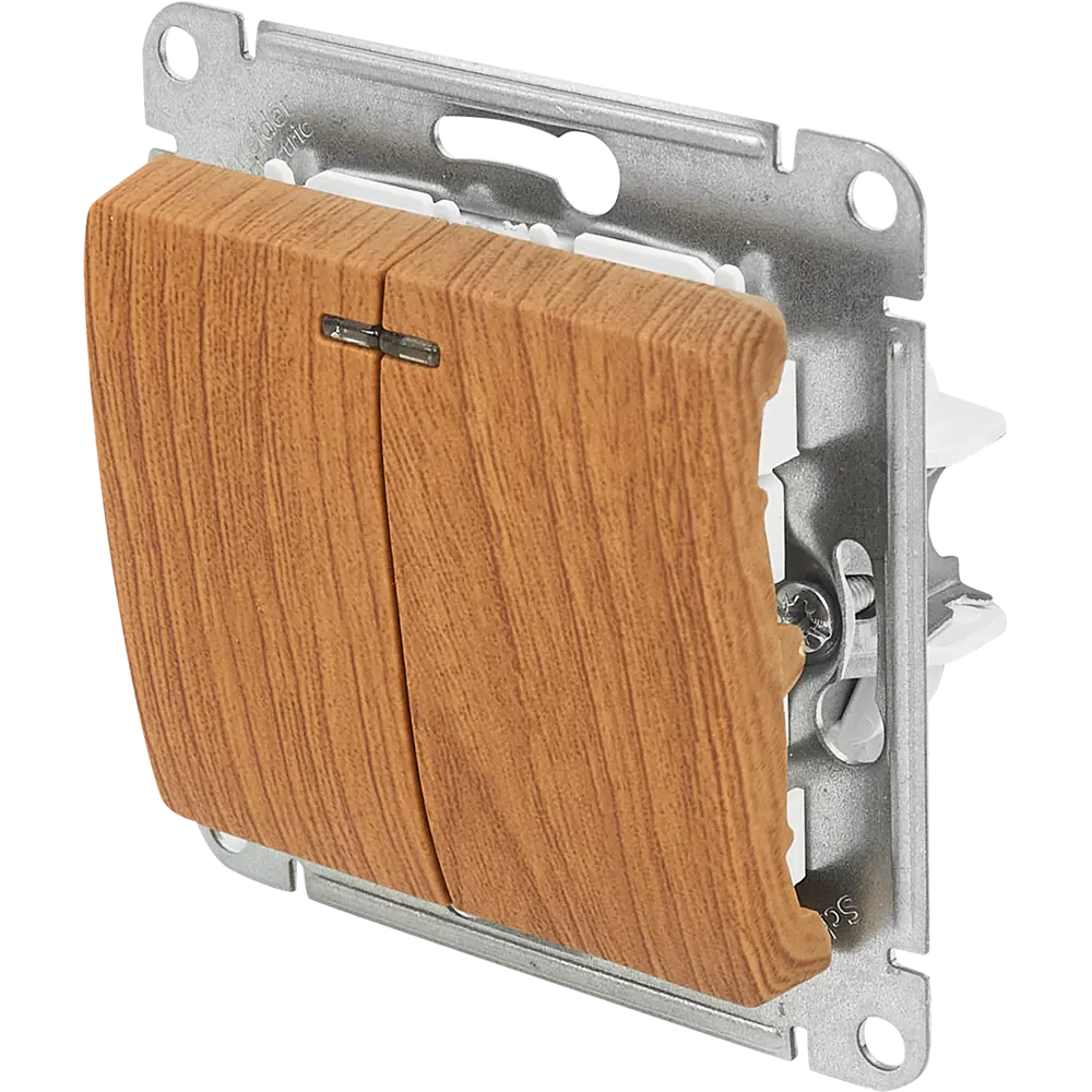 Schneider Electric Glossa — Двухклавишный выключатель с подсветкой для современного интерьера 82454940 STLM-0027506