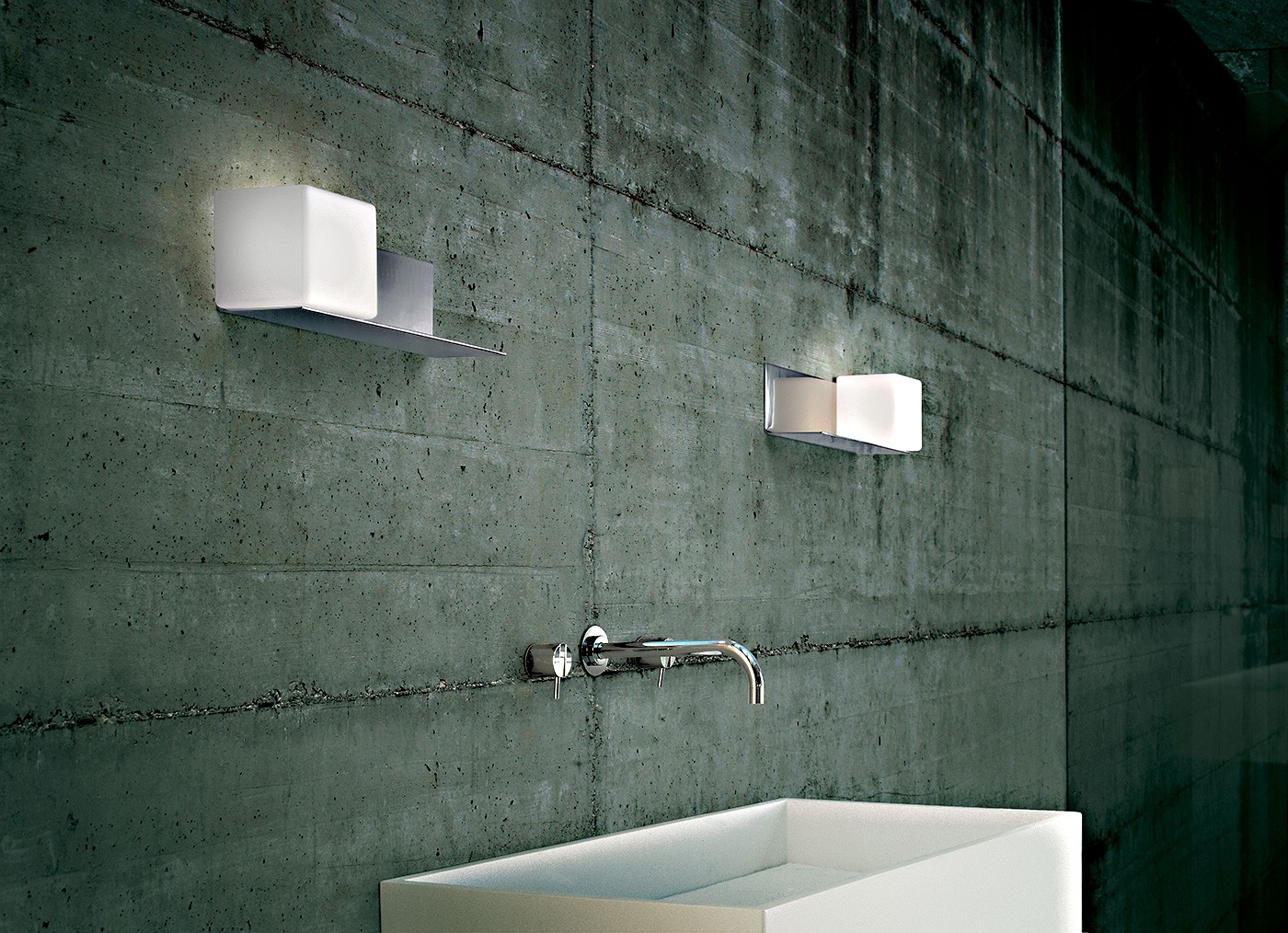 Leucos Cubi consolle chrom SX 0305004013609 настенный 61403 - Вид №1