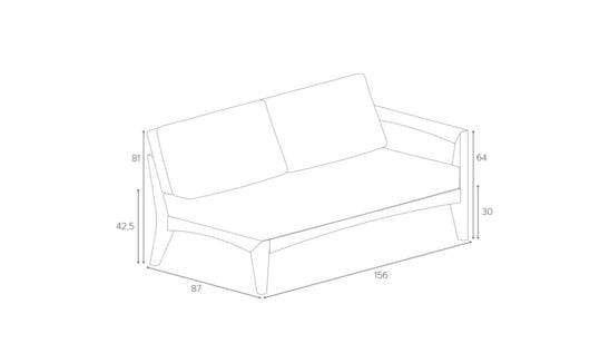 2-местный тканевый садовый диван Royal Botania Zenhit lounge ARCH-00037073 - Вид №9
