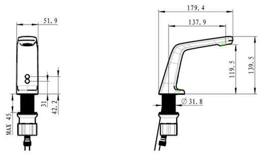 Напольный инфракрасный смеситель для раковины Fontana Showers AcquaVita ARCH-00037477 - Вид №3