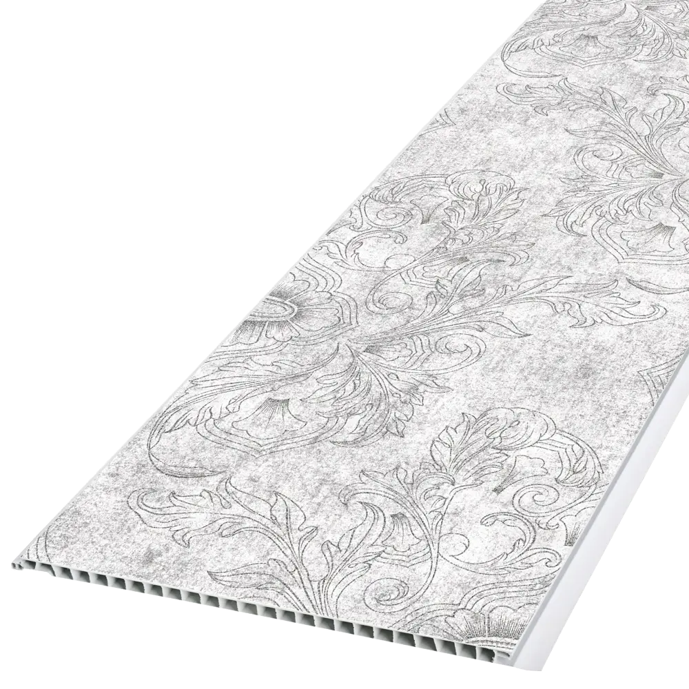 Панель ПВХ Вензель серый 8 мм 2700х250 мм 0.675 м² КРОНАПЛАСТ STLM-2031968 - Вид №1