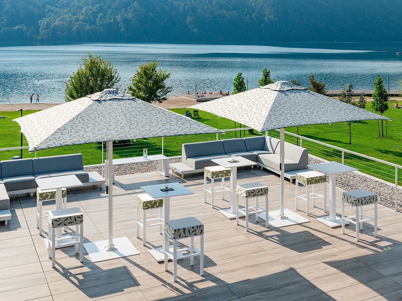 Зонтик с телескопическим закрытием из алюминия и акриловой ткани Crema Outdoor MINOSSE ARCH-00086032 - Вид №2