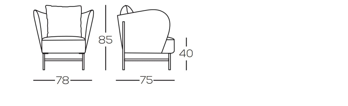 Тканевое кресло с подлокотниками GRUPPO FOX день Фокса ARCH-00138145 - Вид №3