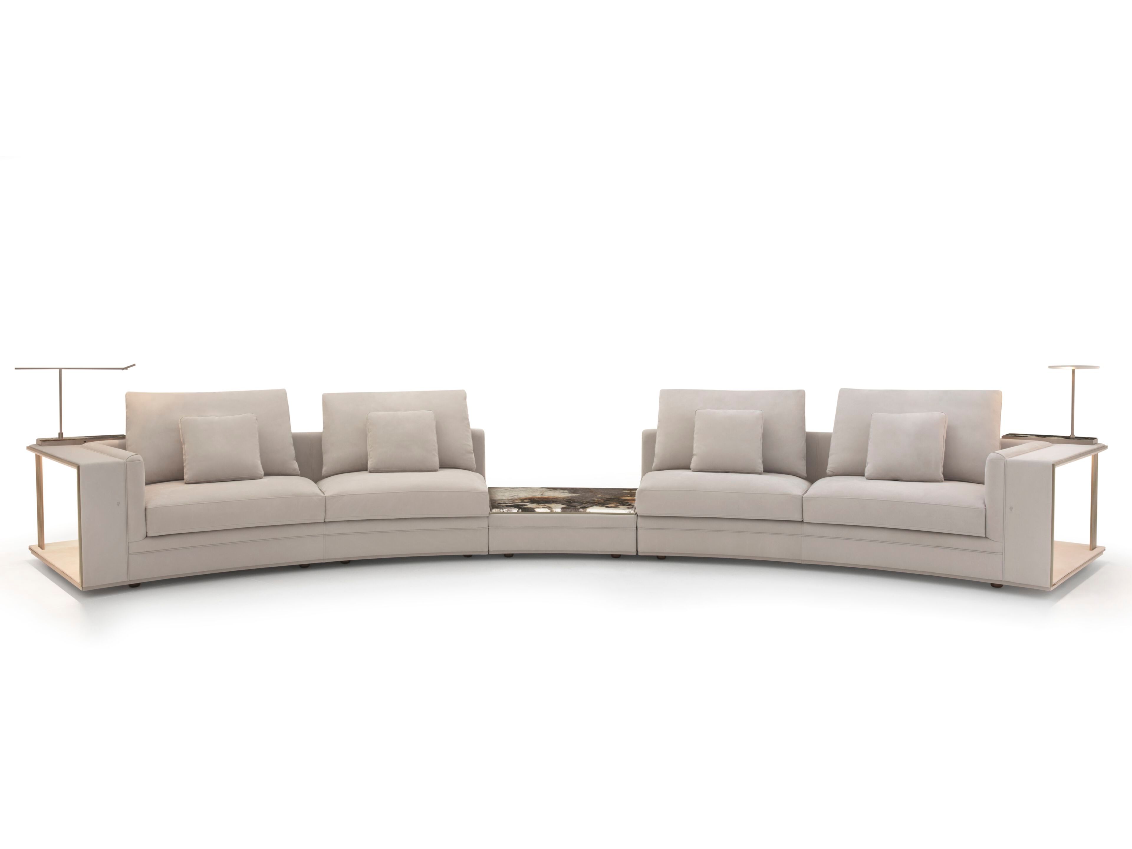 Кожаный модульный изогнутый диван Visionnaire Nomad ARCH-00108311