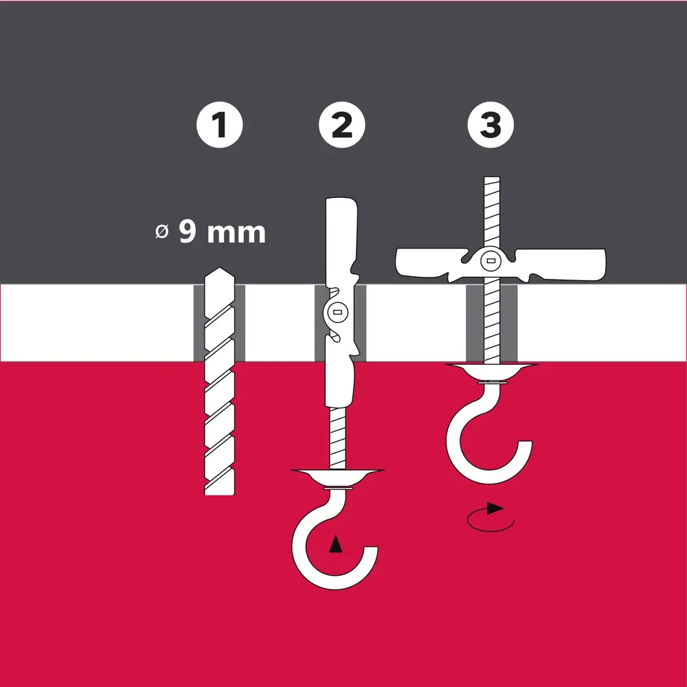 Анкер складной с полукольцом Standers сталь 9x49 мм 1 шт STLM-2080432 - Вид №3