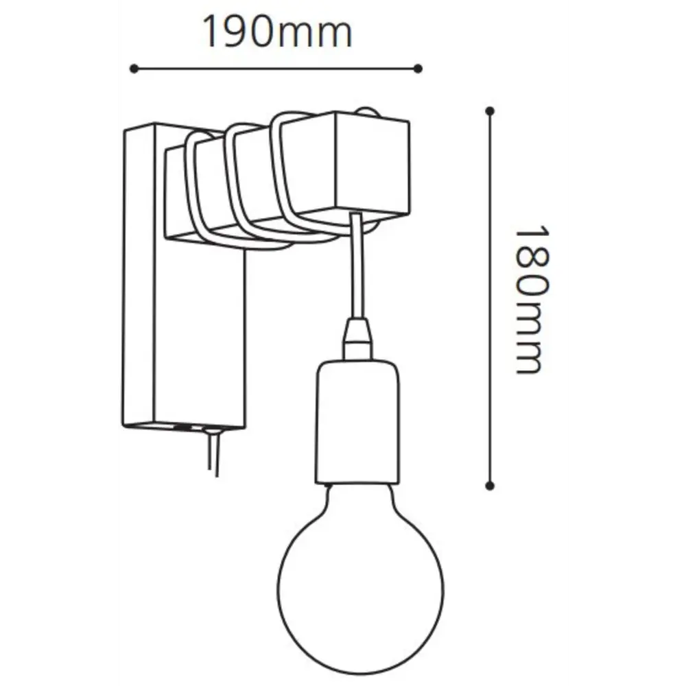 Настенный светильник Eglo Townshend 1xE27x60 Вт цвет чёрный/дерево STLM-2060039 - Вид №13