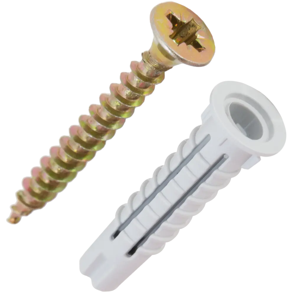 Дюбель-шуруп потайной 5x25 мм нейлон цвет серый ЕВРОПАРТНЕР STLM-2050739 - Вид №1