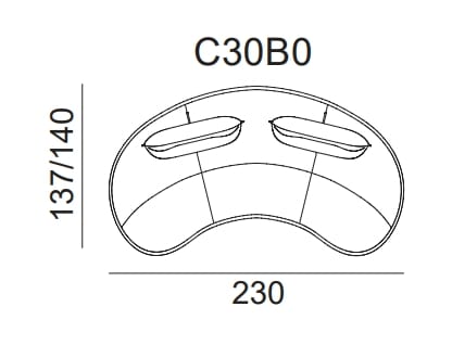 Кожаный изогнутый диван AERRE ITALIA TWINS ARCH-00013493 - Вид №2