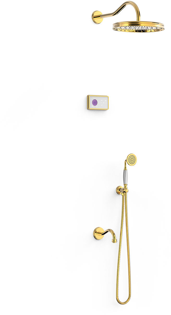 Душевой комплект TRES CLASIC с 3-ходовым скрытым электронным термостатическим краном для ванны и душа-09226301OR TRES