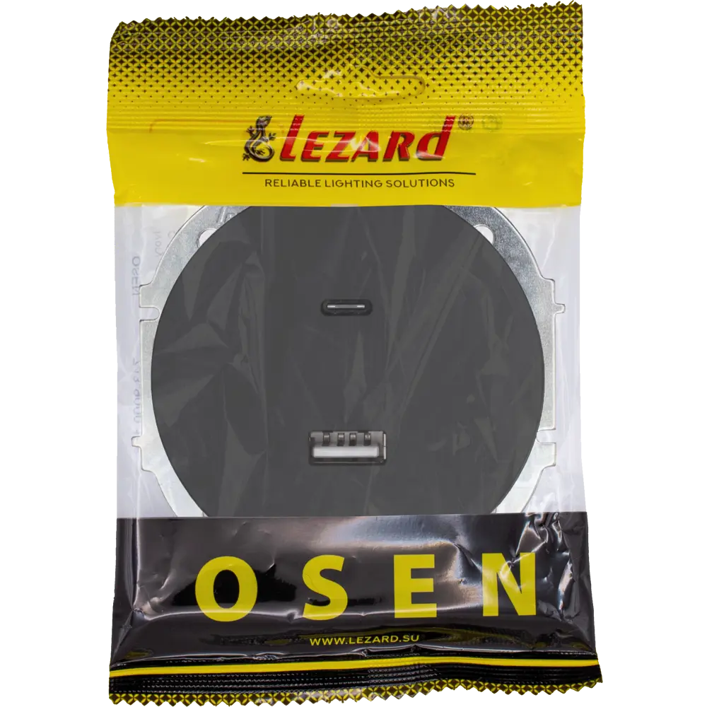 Розетка TC+USB встраиваемая Osen цвет черный LEZARD STLM-2037905 - Вид №6