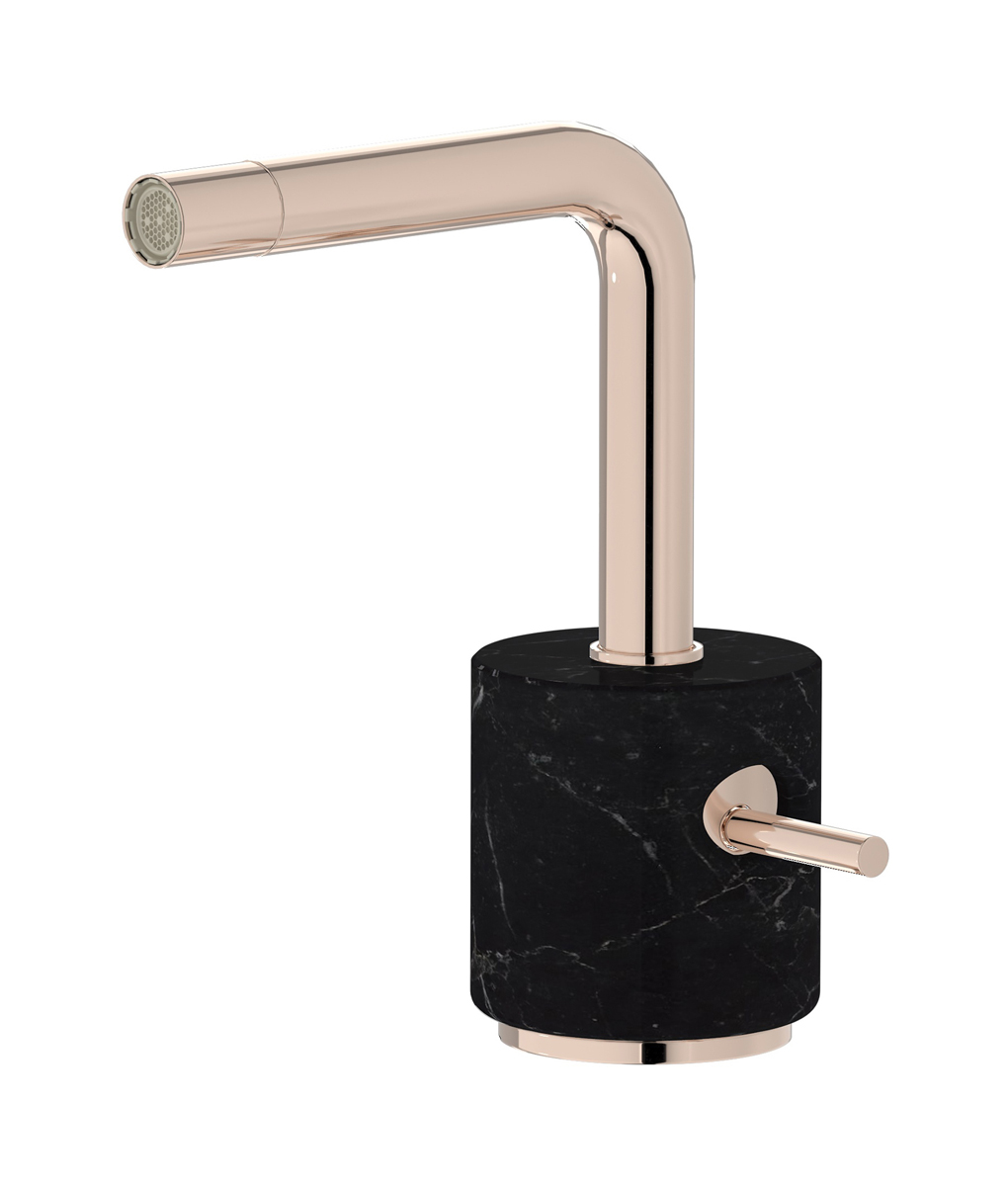 Смеситель для биде на 1 отверстие в комплекте с донным клапаном. WE ARE IB mm220rs_2 Rose Gold Marmo