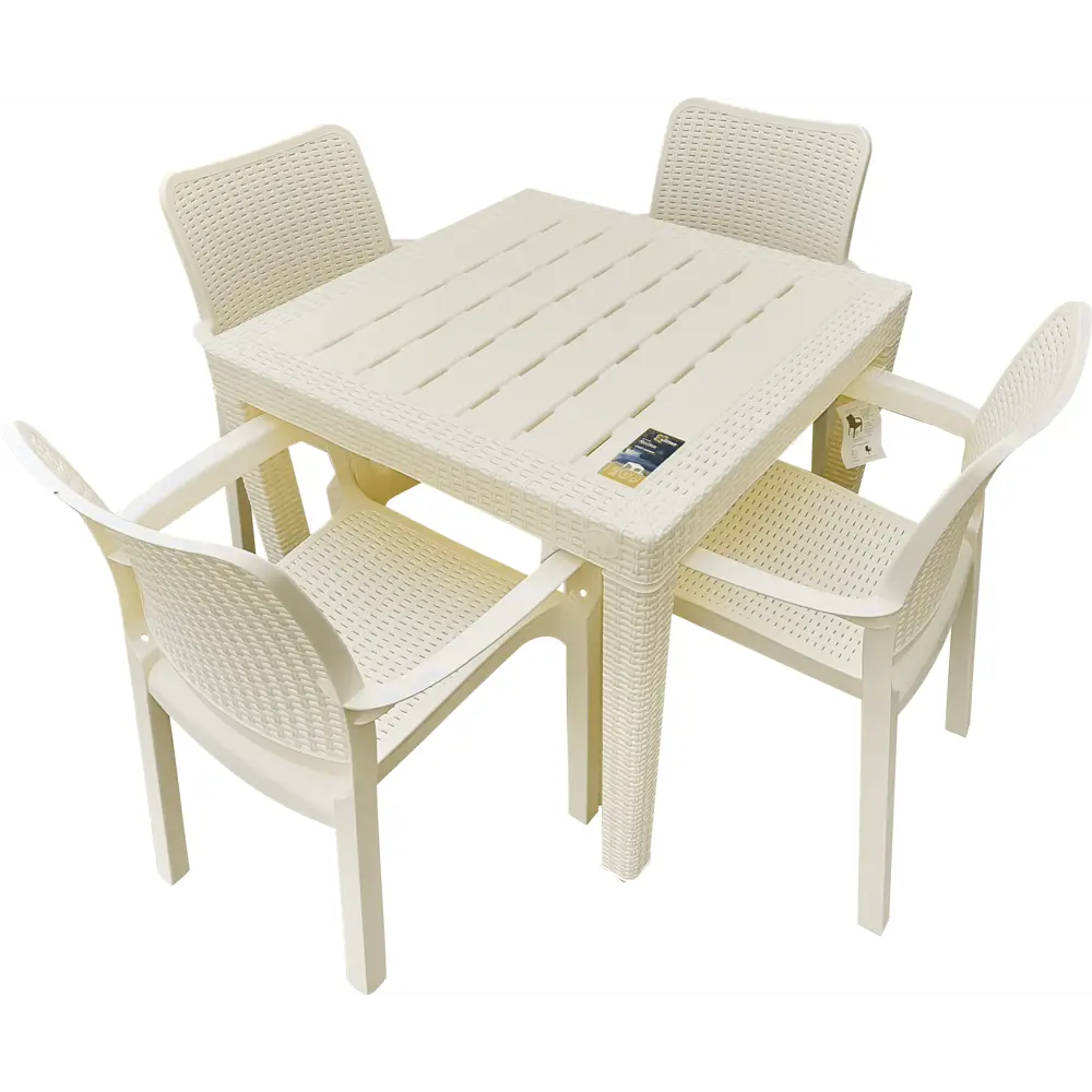 Стул Inreen Rattan 50.6х58х83.3 см пластик бежевый INGREEN STLM-2187209 - Вид №3