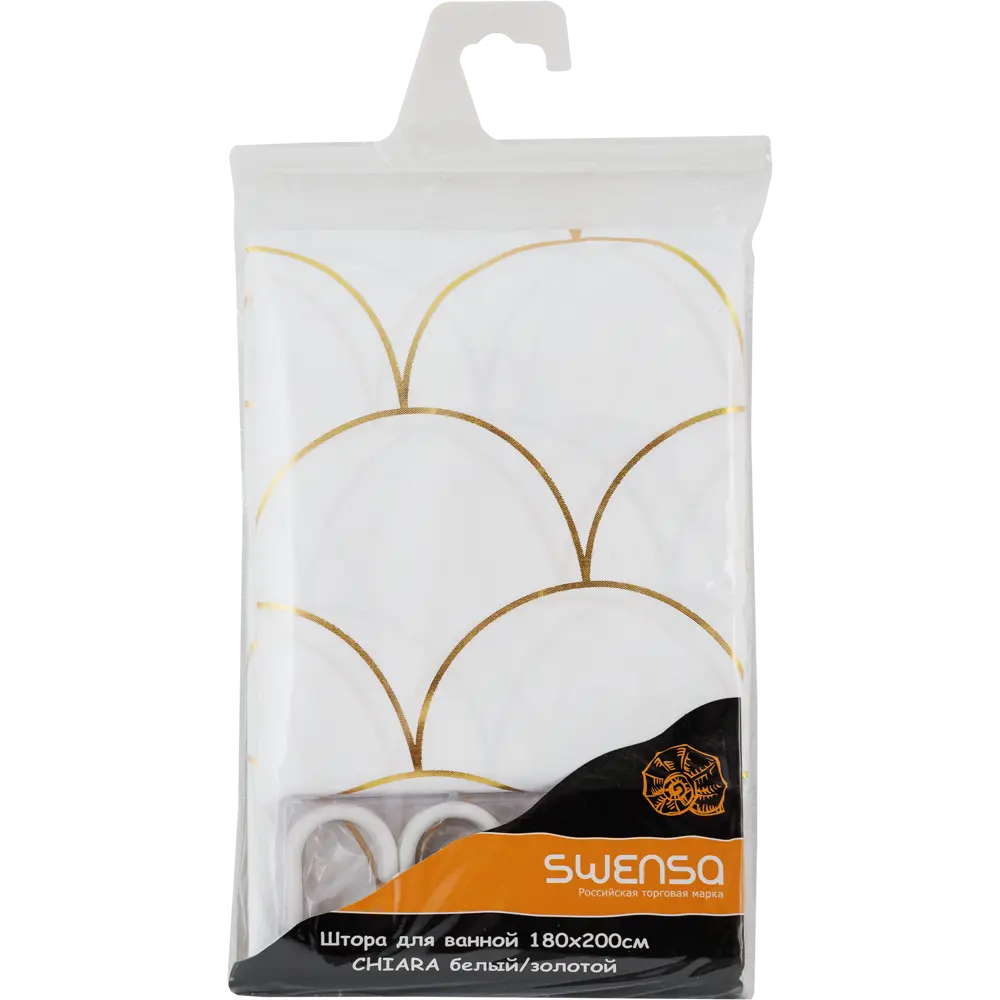 SWENSA Chiara - Элегантная штора для ванной с золотым декором 82339641 SWC-90 STLM-0024907 - Вид №5