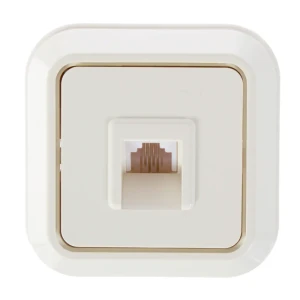 Телефонная розетка накладная Makel Siva Ustu RJ11, цвет кремовый