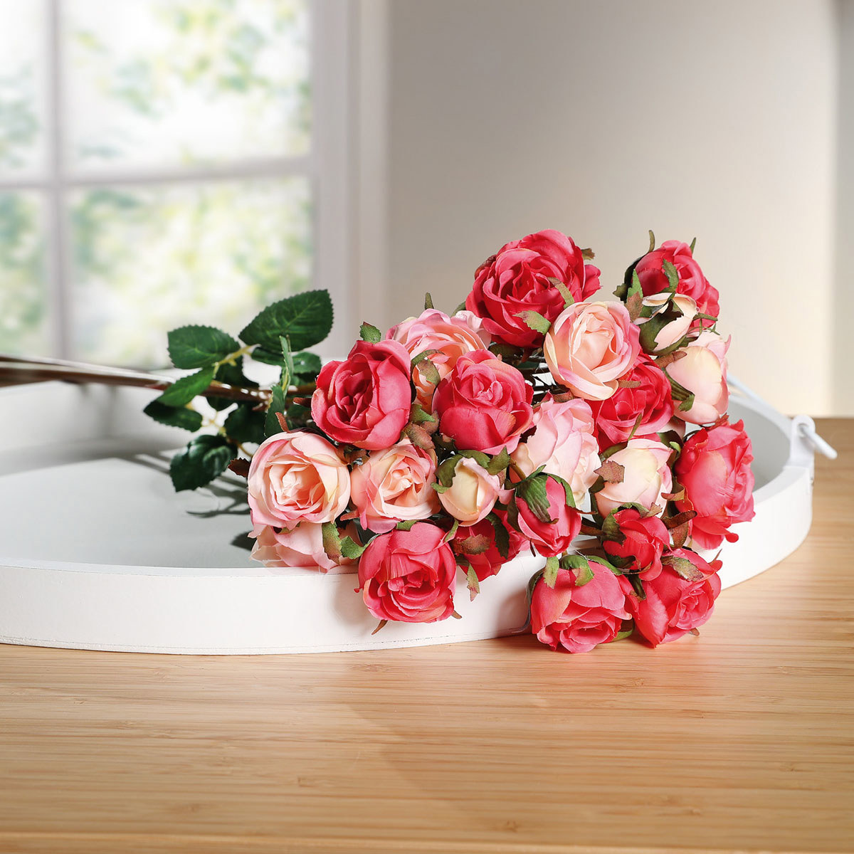 91052060 Декоративные искусственные цветы "Розы" 2 веточки 7x62 см STLM-0458361 FRANK