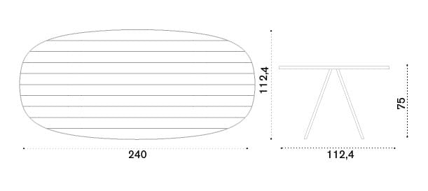 ТИК овальный садовый стол Ethimo Esedra ARCH-00061799 - Вид №9
