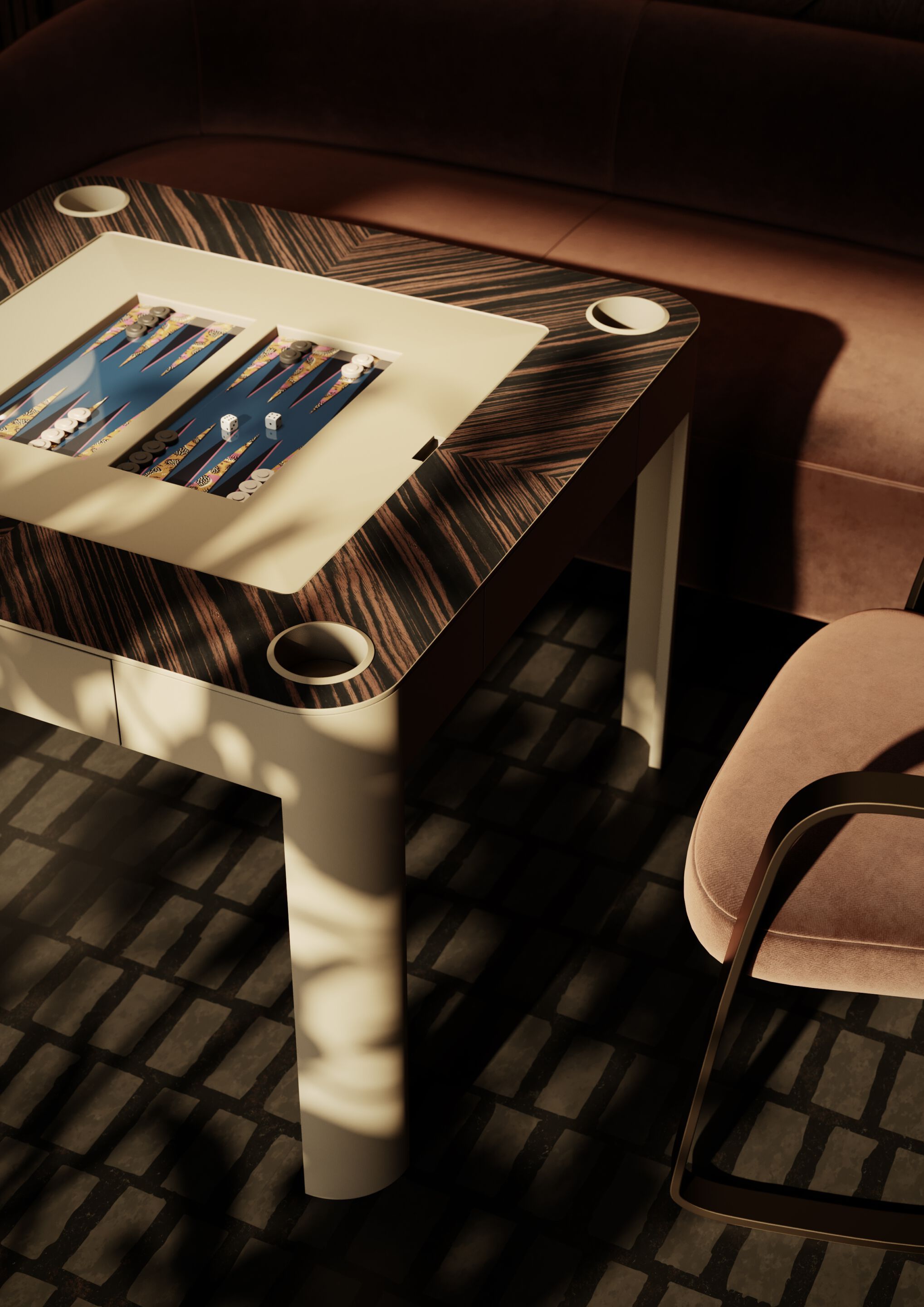 Деревянный квадратный стол для нардов Vismara Design ENIGMA ARCH-00143324 - Вид №4