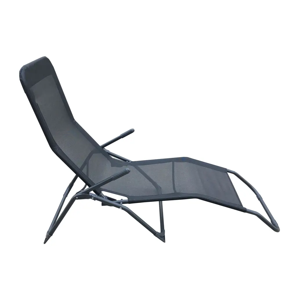 Шезлонг складной Naterial Fiesta 142x60x99 см сталь/ текстилен черный Santreyd STLM-2109425 - Вид №10
