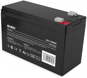 SV-0222009 Battery sv 1290 (12v 9ah), 12v voltage, 9a*h capacity, max. discharging rate of 128a, max. charging rate 2.7a, the type of lead-acid agm, type lead terminal f2 Sven