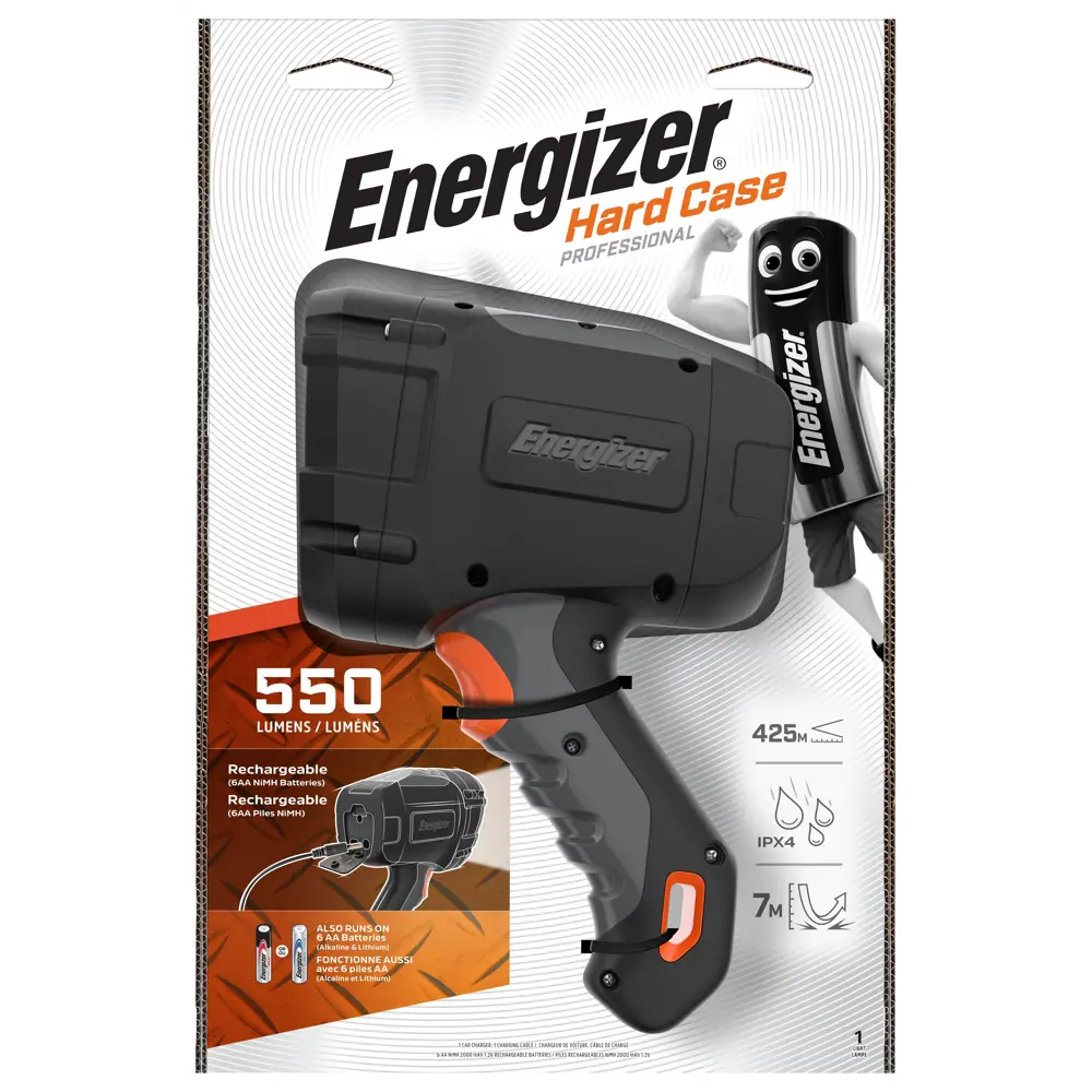 Фонарь-прожектор LED Energizer HardCasePro Rech LED Spotlight, элементы питания 6хAA STLM-2089956 - Вид №2