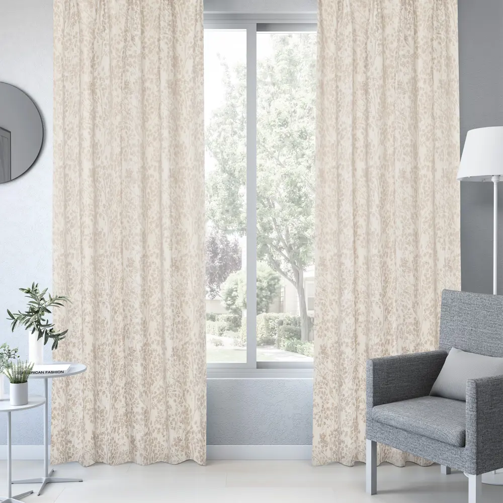 Штора на ленте Inspire Rimma 160х280 см цвет бежевый 86255170 STLM-2157195  - Вид №6