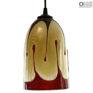 4053 ORIGINALMURANOGLASS Потолочный светильник Красные капли - муранское стекло OMG 12 см
