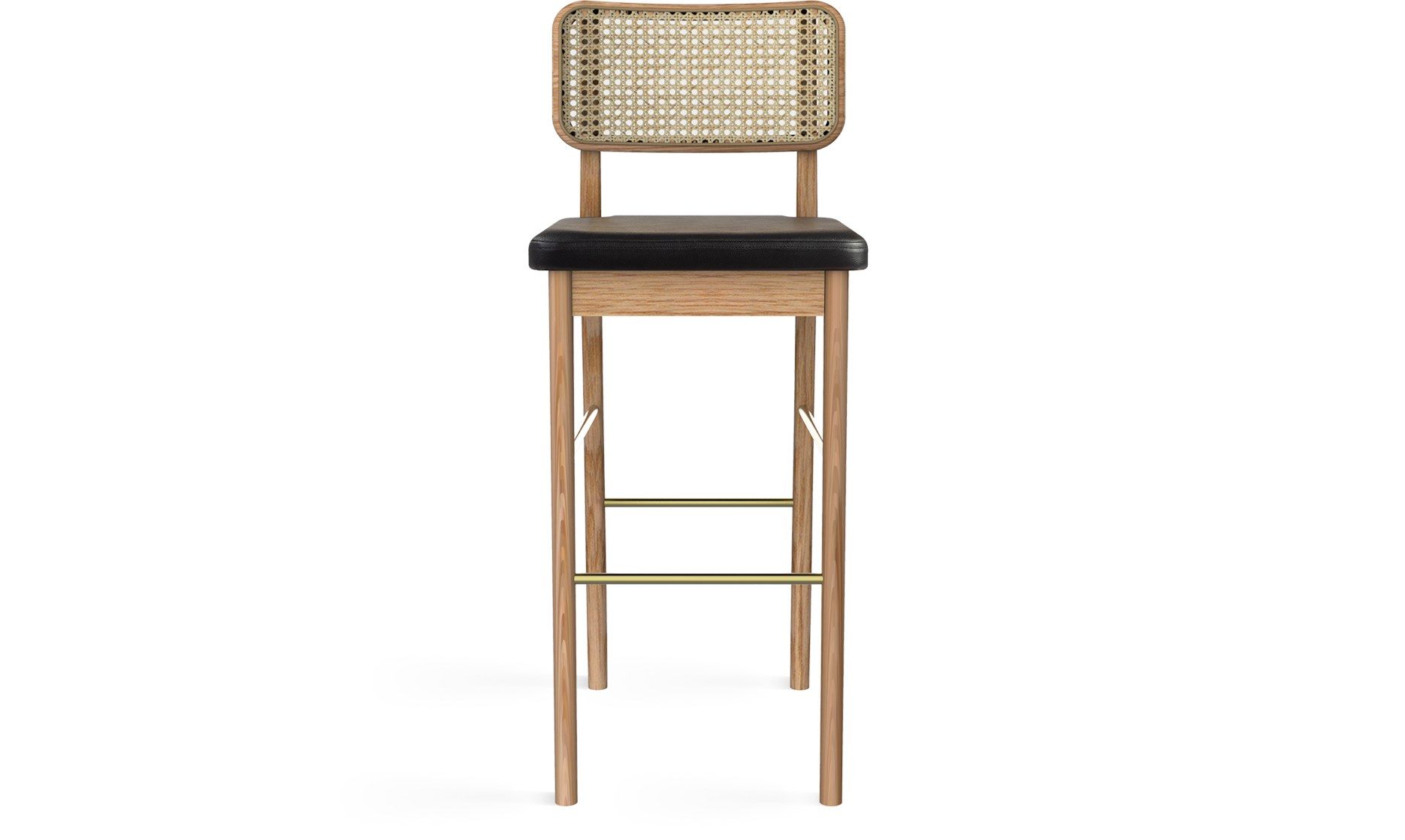 Высокий деревянный табурет со встроенной подушкой и плетеной спинкой RED EDITION плетеная ARCH-00035114 - Вид №14